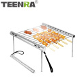 TEENRA 1Pc Mini Stainless Steel BBQ Grill Portable Charcoal BBQ Grill Folding Camping Grill For Outdoor Use Park Accessories
