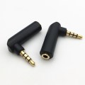 1Pcs Gold Right Angle 3.5mm 3 / 4 Pole Female Stereo to 2.5mm / 3.5mm Male Audio Plug L Shape Jack Adapter Connector