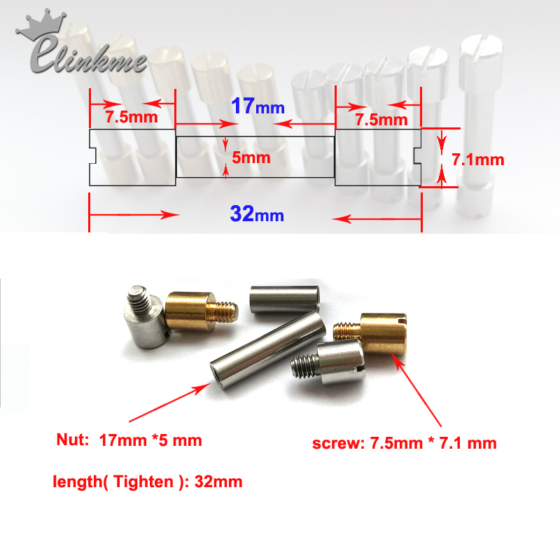 4pcs/lot,32mm x 5mm Corby Bolt Rivet Brass or Stainless steel Knife Handle Fastener for 5mm hole (EAM)