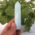 Natural opal transparent quartz crystal rod point column mace column healing wheel pendant