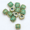 20Pcs Big Hole Retro Vintage Green Tube Spacer Seed Metal Beads For Jewelry Making Diy Bracelet Necklace Accessories Wholesale
