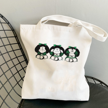 PAZ Mafalda And QUIERO Cafe Printed Women Shoulder Bags Cartoon New Cute Harajuku Female Kawaii Handbag Girls Wallet Funny Bags