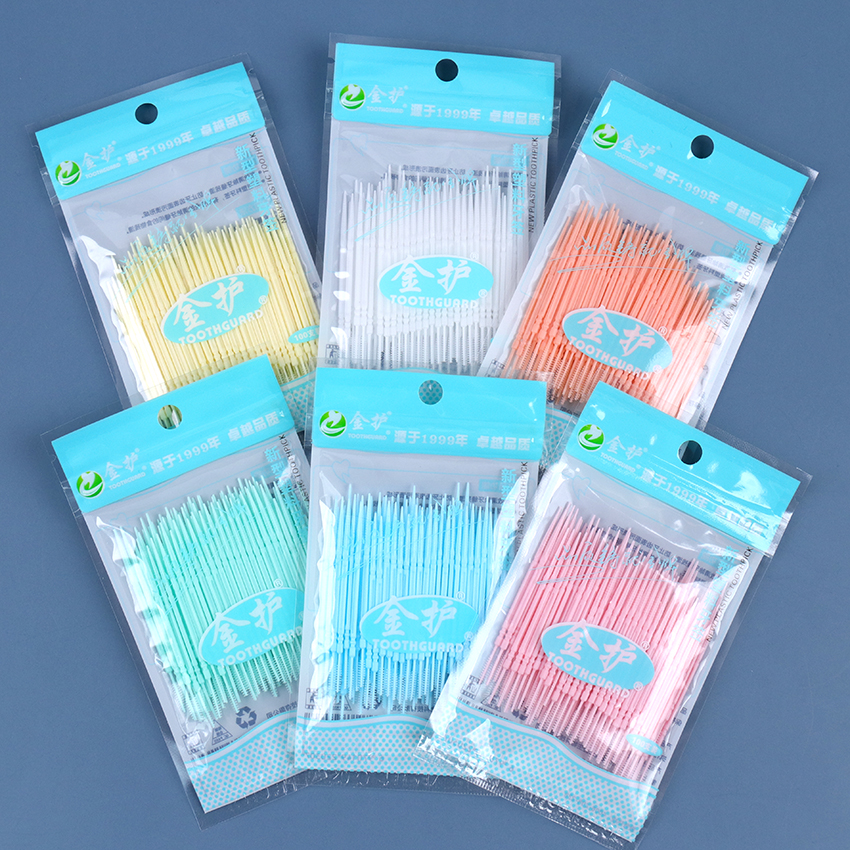 100 PCS Pick Interdental Brush Double-Head Brush For Teeth Cleaning Toothpick Oral Care Tool Toothpick Dental Floss