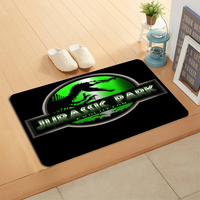 HEARMNY Jurassic Park Doormat Floor/Bath/Kitchen/Beach Mat Flannel Sponge Fabric 3D Printed Shaggy Custom Decoration For Bedroom