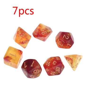 7pcs D20 Polyhedral Dice Glitter Double Colors 20 Sided Dices Table Board Game for Bar Club Party