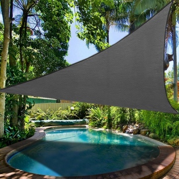 Dark Grey Waterproof Sun Shelter Regular Triangle Sun shade UV Block Outdoor Cover Garden Patio Pool Shade Sail Awning Camping