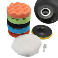 7pcs Buffing Pad 3''5''6''7'' inch Car Sponge Polishing Pad Kit Abrasive Polisher Drill Adapter Waxing Compound Tools Accessory