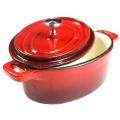 Mini Dutch Ovens Enameled Cast Iron Covered Casserole Anti - Scalding Oval Pot Kitchen Cooking Pot Cookware