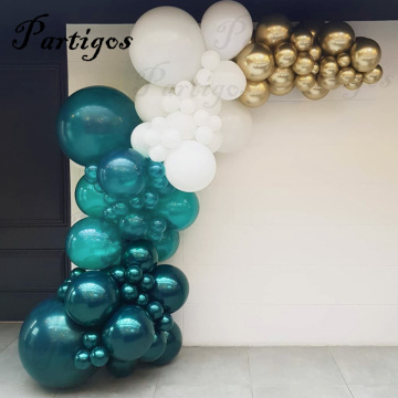 10pcs/lot 10inch Double Layer Dark blue balloons White Round Teal latex balloons birthday party decorations wedding supplies