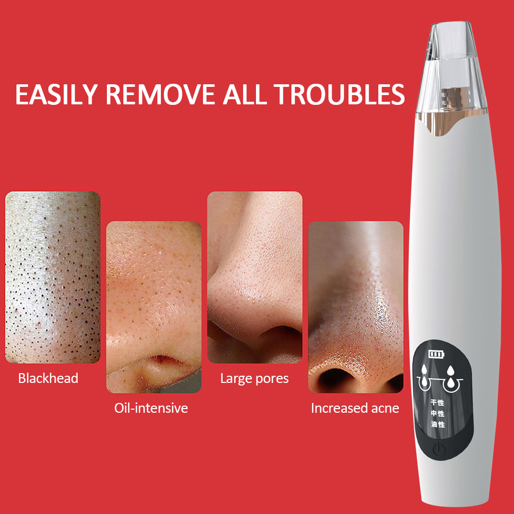 Blackhead Remover Skin Care Pore Vacuum Acne Pimple Removal Vacuum Suction Machine with 3 Probes Face Clean Tools