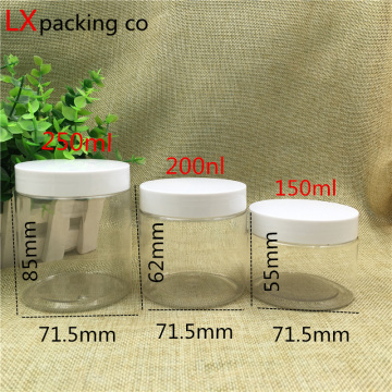 40 PCS Free Shipping 50 80 100 150 200 250 ML Clear Plastic Packaging Bottles White Lid Spice Container Bank With Seal Sticker