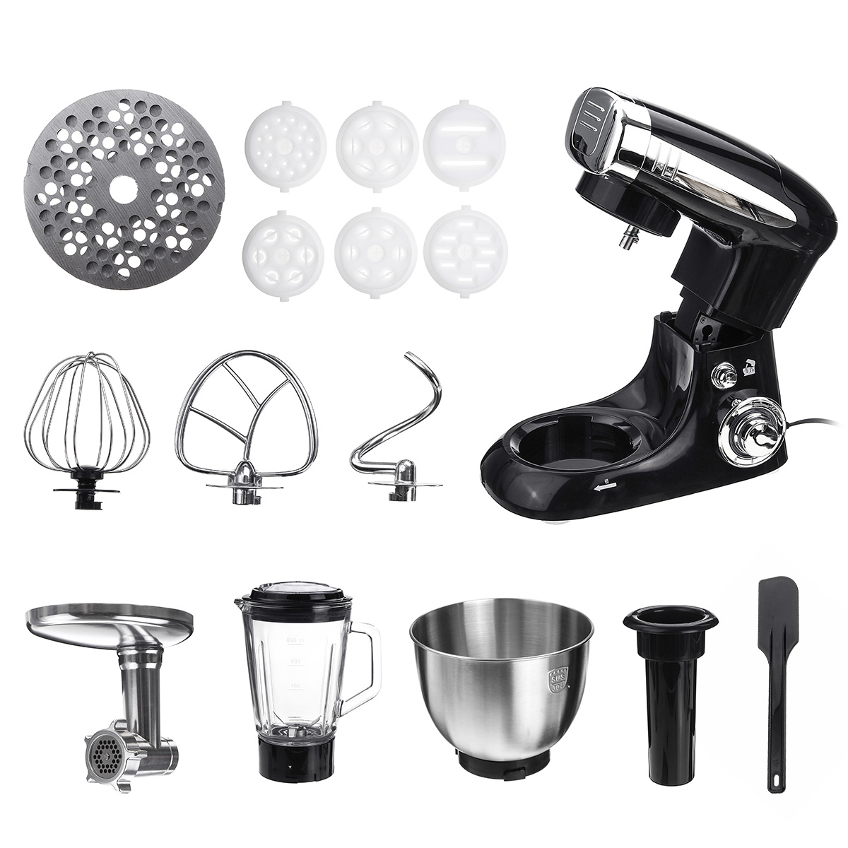Electric Food Processor Stand Mixer Juicer Meat Grinder Cake Dough Mixer Egg Beater Blender Baking Tools Whipping Cream Machine
