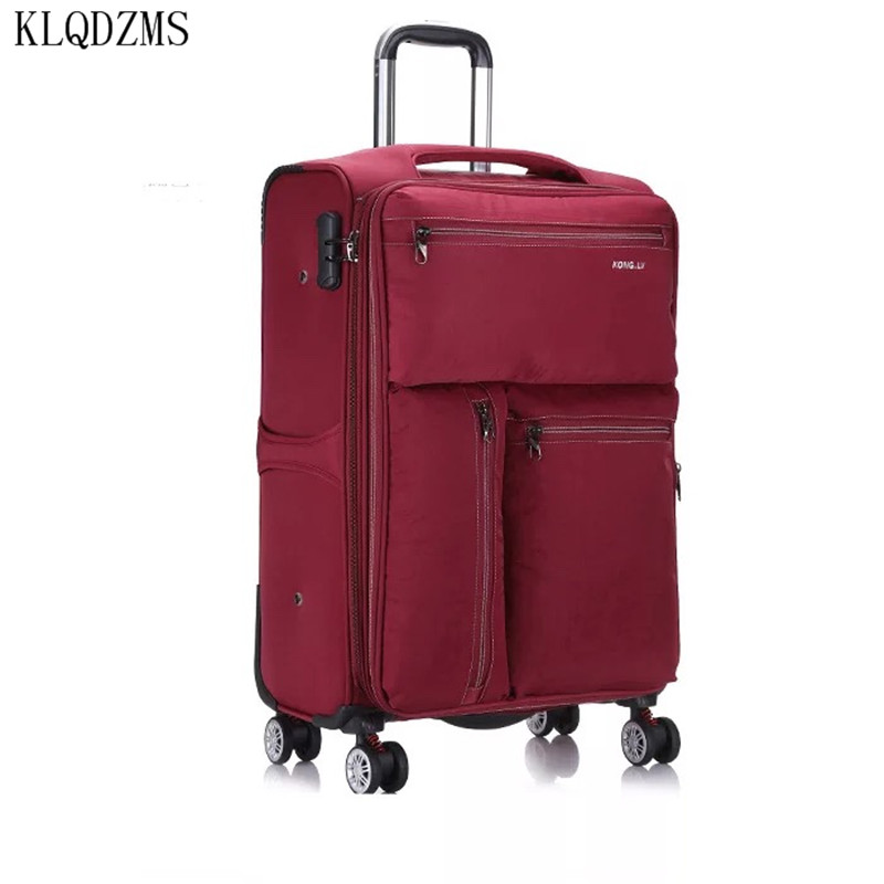 KLQDZMS 20``24``28 Inch Lightweight Oxford Business Travel Bag Cabin Rolling Suitcases Multifunctional Trolley Luggage