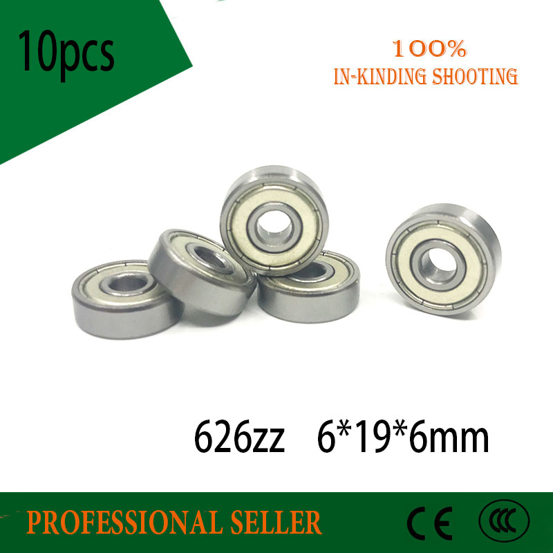 10pcs 626ZZ 6X19X6mm 3D Printer Special Bearing Mute Ball Bearings 626 ZZ For 3d Parts