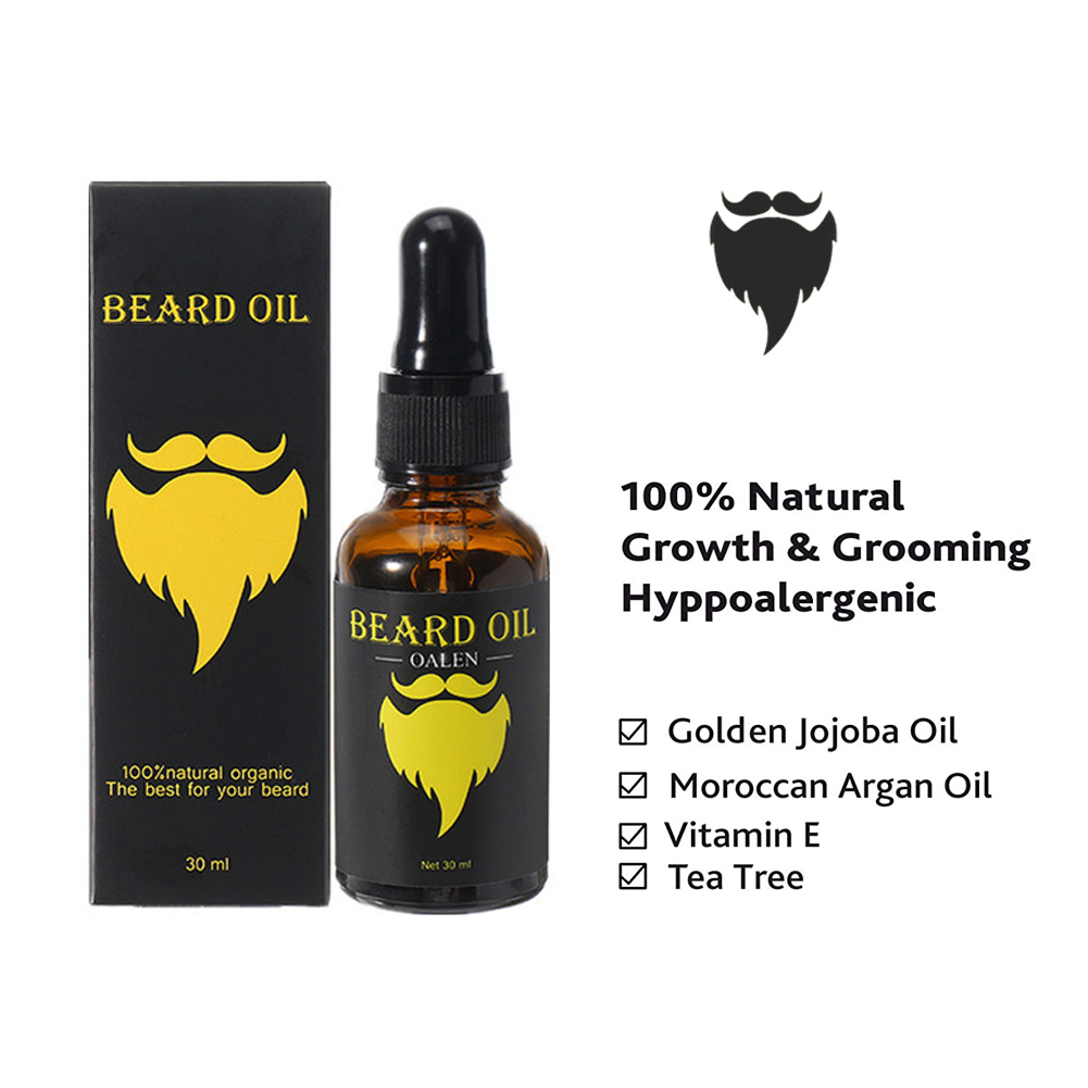 Beard Growth Kit Barbe Hair Growth Enhancer Set Beard Nourishing Growth Essential Oil Facial Beard Care with Beard growth roller