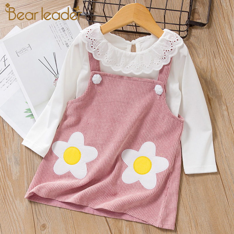 Bear Leader Baby Dresses 2019 New Summer Baby Girls Clothes Flowers Embroidery Princess Newborn Dresses With elt For 6M-24M