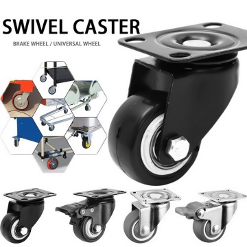 80kg4pcs Furniture Casters Wheels Soft Rubber Swivel Caster Silver Roller Wheel For Platform Trolley Chair Household Accessories