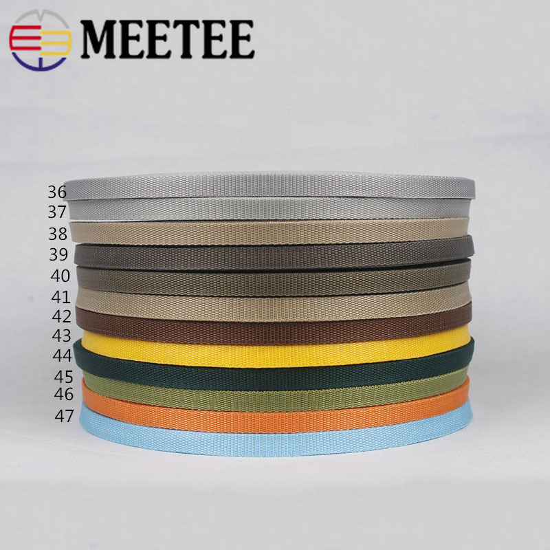 50yards 3/8''inch(10mm) Polypropylene Webbing 600d Weave Braided Belt Ribbon for Bags Dog Collar Belts Garment Sewing Accessory