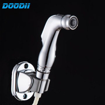 Doodii Weel White And Chrome High Quality ABS Toilet Hand Held Diaper Sprayer Shower Bidet Spray Chrome Plated Bidet Faucet