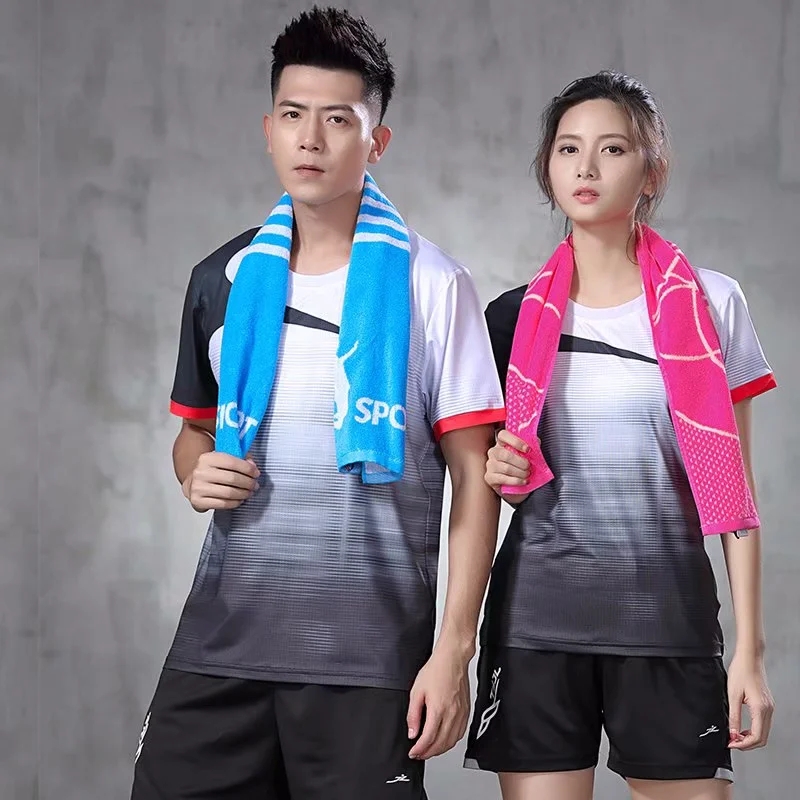 Men women short sleeve table tennis shirts gym sport clothing badminton shirt outdoor running t-shirt golf sportswear quick dry