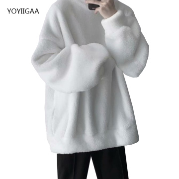 Autumn Winter Women's Hoodies Sweatshirt Thick Coat Harajuku Oversized Women Streetwear Hoodie Lamb Wool Female Pullovers Tops