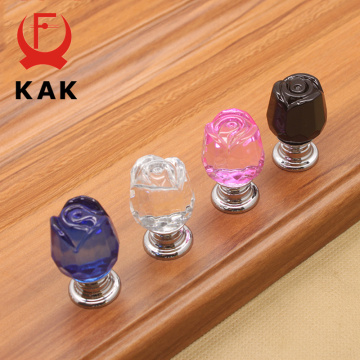 KAK Fashion Rose Crystal Handles Shoebox Cabinet Handles Closet Door Drawer Knobs Wine Cupboard Wardrobe Pulls Furniture Handle