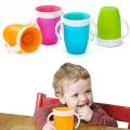 240ML 360 Degree Rotatable Baby Learning Drinking Water Cup with Double Handle Anti-choked Bottle Infants Water Cup