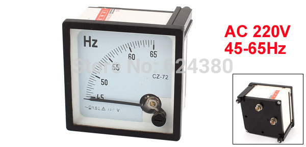 AC 220V Analog Panel Frequency Meter Tester Gauge Hertz Indicator 45-65 Hz - 72*72mm