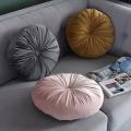 European Seat Cushion Round Seat Cushion Velvet Fabric Solid Color Back Cushion Sofa Pillow Bed Pillow Home Decoration