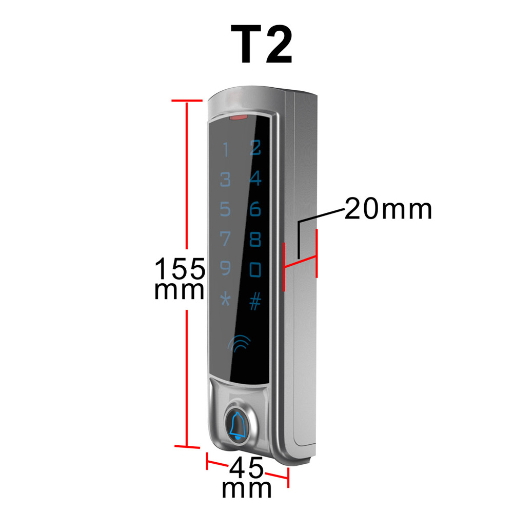 RFID Digital Backlit Touch Keypad Standalone 125KHz EM 13.56MHZ Card Waterproof Metal Touch Access Control system