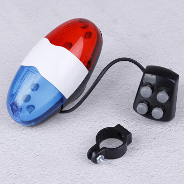 1x Bicycle Bell 6 LED 4 Tone Bicycle Horn Bike Call LED Bike Police Light Electronic Loud Siren Kid Accessories Bike Scooter MTB