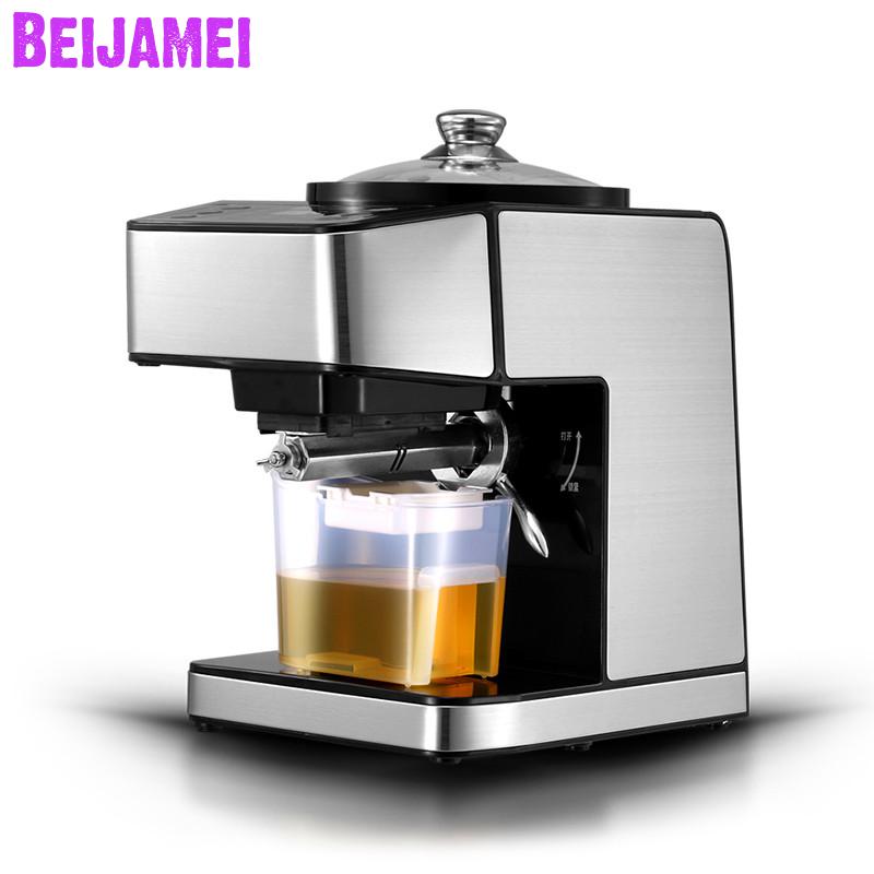 BEIJAMEI Electric Small oil Extractor Automatic Hot Cold Fried Oil press machine commercial peanut oil press maker machine