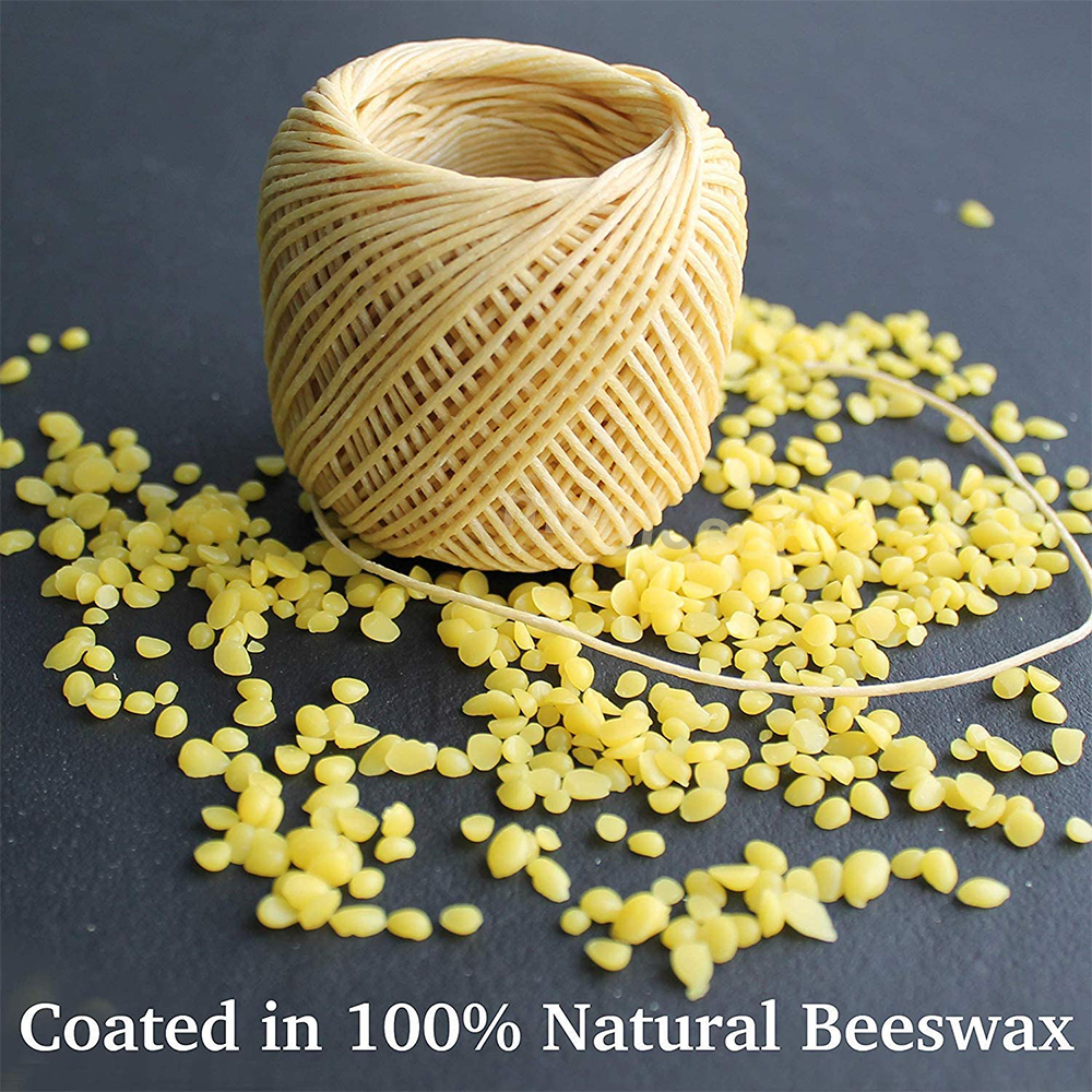 Organic Hemp Candle Wick With Natural Beeswax Coating for Hemp Wick Lighters DIY Candle Making Crafts 250FT Spool (2mm)