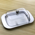 Butter Dish Box Container Bread Storage Tray With See-through Lid Stainless Steel Cheese Containe