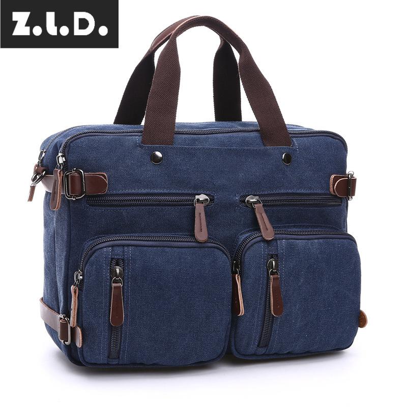 Z.L.D.New casual canvas bag business briefcase computer bag large-capacity handbag messenger bag multi-function travel bag bolso