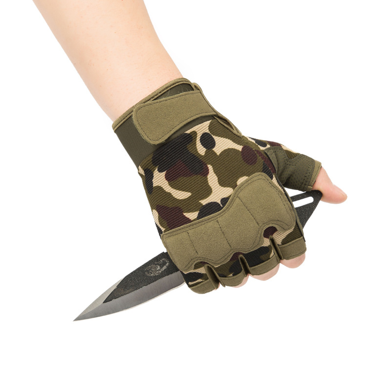 Fingerless Tactical Gloves Military Multicam Camo Outdoor Anti-Slip CS Battle Shooting Paintball Airsoft Army Hunting Gloves