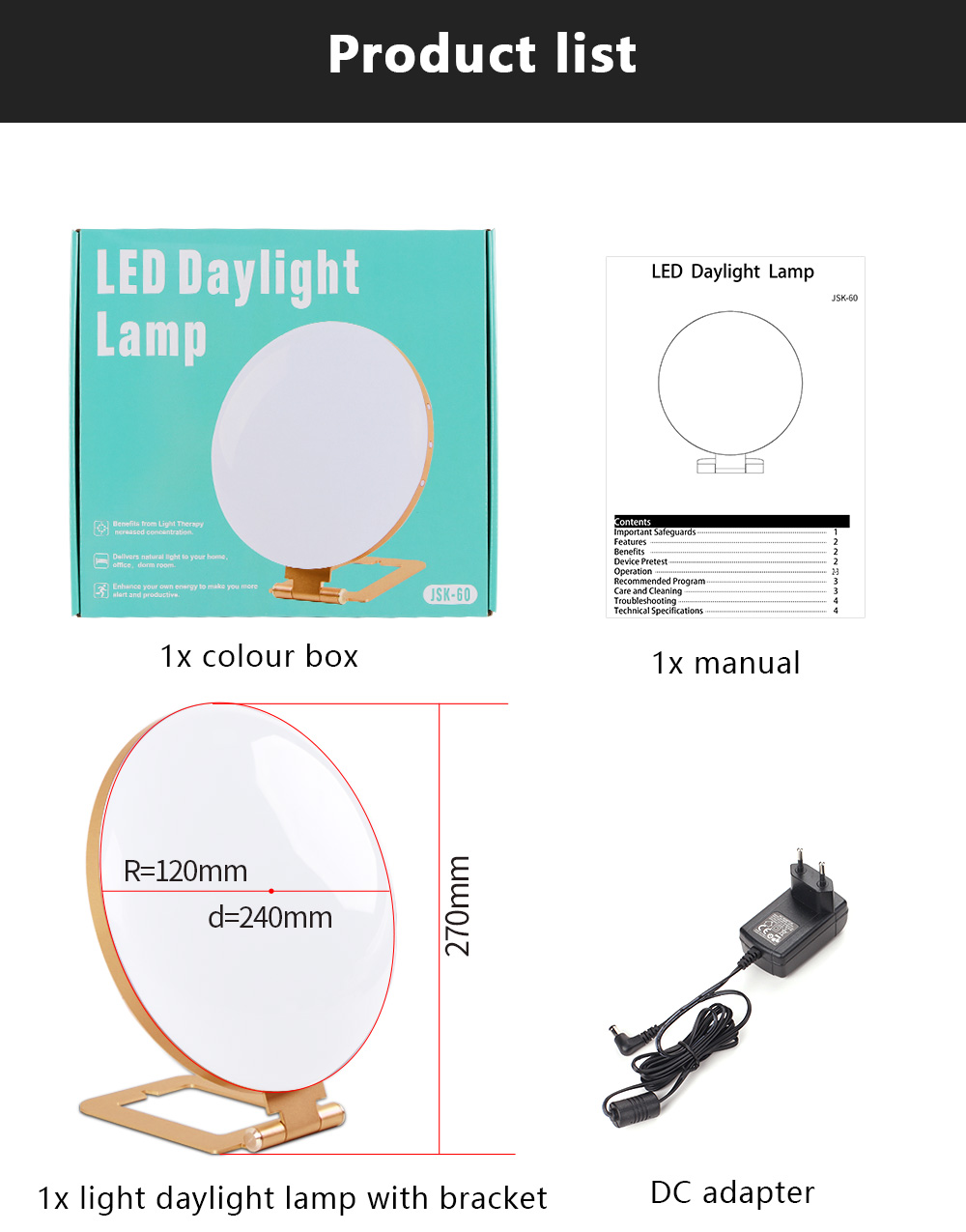 uv free light therapy lamp