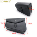 ZORBYZ Motorcycle Black Faux Leather Saddlebags Saddle Bags Luggage Bag For Harley Sportster XL 883 1200