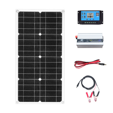 30W Solar Panel 110V 220V system 10A Controller 18V Dual USB Portable Battery Charger For PhoneCar Yacht RV Lights Charging