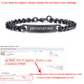 Free Engraving Custom Couple ID Bracelets for Men Women Bangle Stainless Steel Chain Link Personalized Unique Name Brazalete
