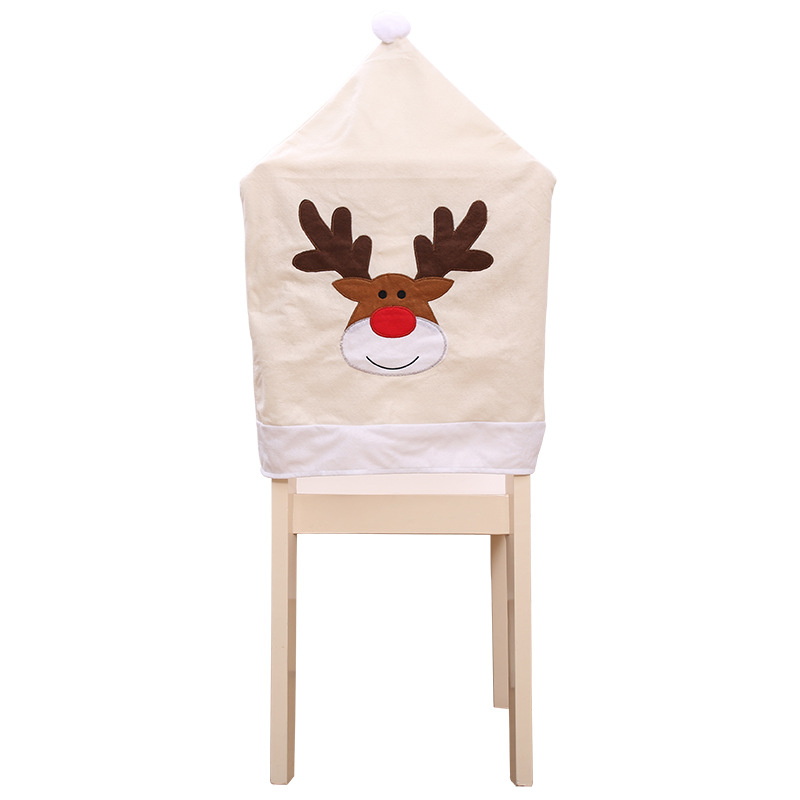 4Pcs/lot Deer Chair Covers Dinner Chair Xmas Cap Sets Christmas Decoration New Christmas Daily Products