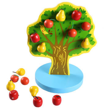 Montessori Wooden Magnetic Apple Pear Tree Math Toys Early Learning Educational Wooden Toys for Children Boys Birthday Gifts