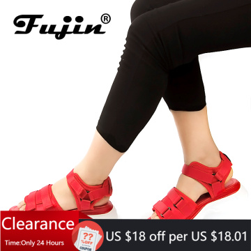 Fujin Brand 2021 Summer Shoes For Women Platform Flat Sandals Lady Leather Shoes Casual Leisure Beach Footwear sandalias mujer