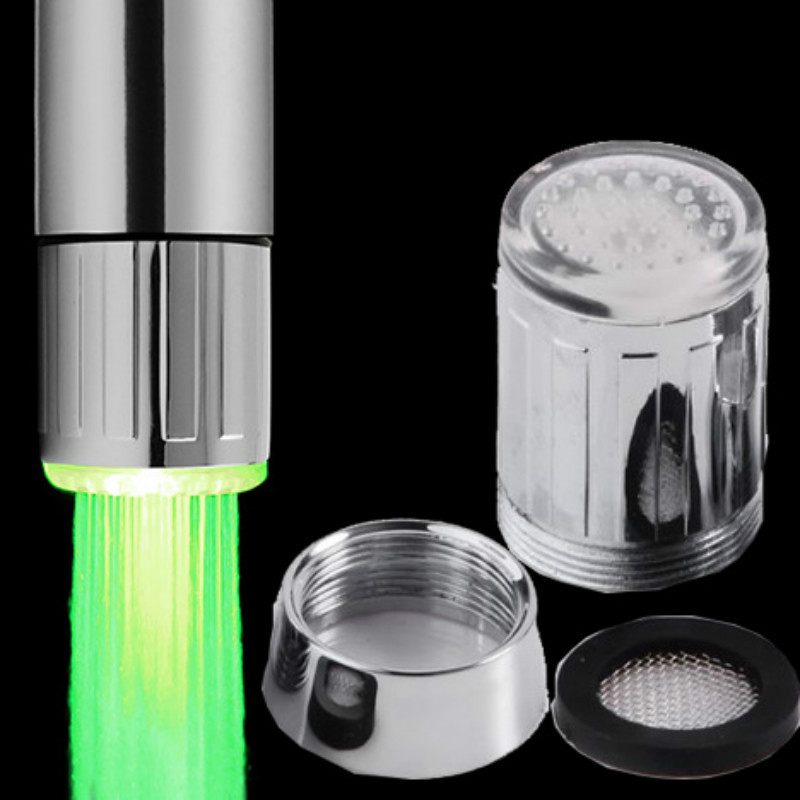 Colorful LED Light Tap Faucet Head Shower Water Glow Stream Spraying Home Bathroom Decoration Tap Home Accessories HOT