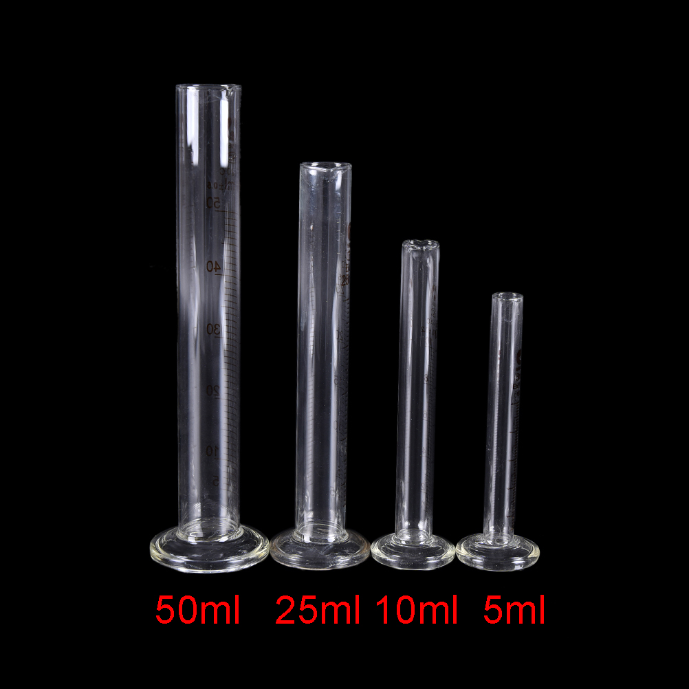 5ml Graduated Glass Measuring Cylinder Chemistry Laboratory Measure Lab Supplies