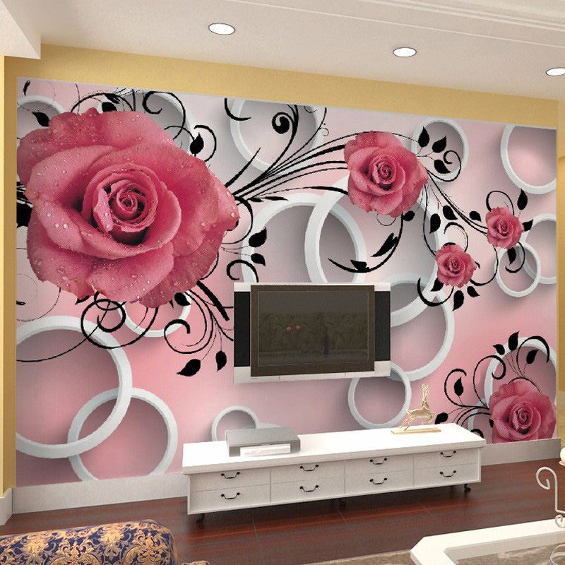 Diantu Mural Wallpaper 3D Stereo Relief Flower Circle Modern Simple Mural Dining Room Living Room Sofa TV Backdrop living room