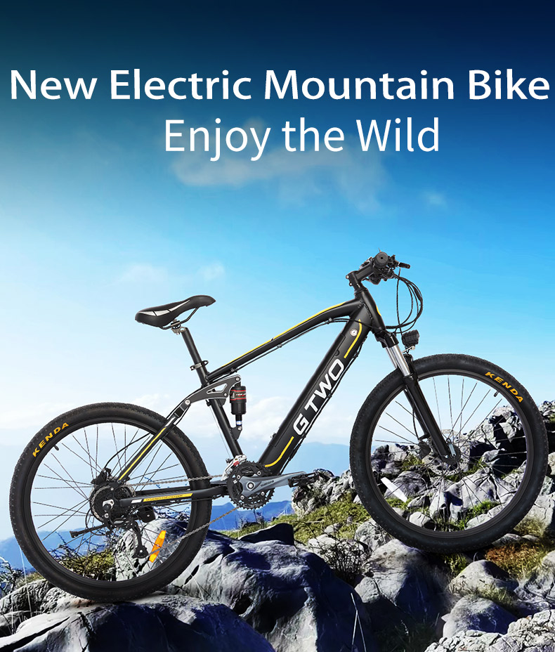 GG 2021 NEW ARRIVAL E-BIKE DOUBLE SUSPENSION REMOVABLE BATTERY 350W 500W ELECTRIC MOUNTAIN BIKE 26INCH 27.5INCH FREE SHIPPING