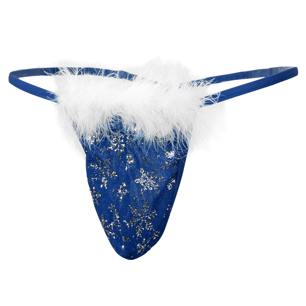 Men’s Christmas Gift Snowflake G-String Bikini Thongs Underwear