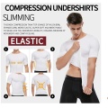 Men Body Slimming Belt Belly Abdomen Fat Burning Compression Corset Toning T-Shirt Shaper Corrective Shirt Body Shaping Vest