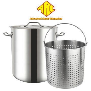 ARC Stainless Steel Stock Pot with Basket 84Quart